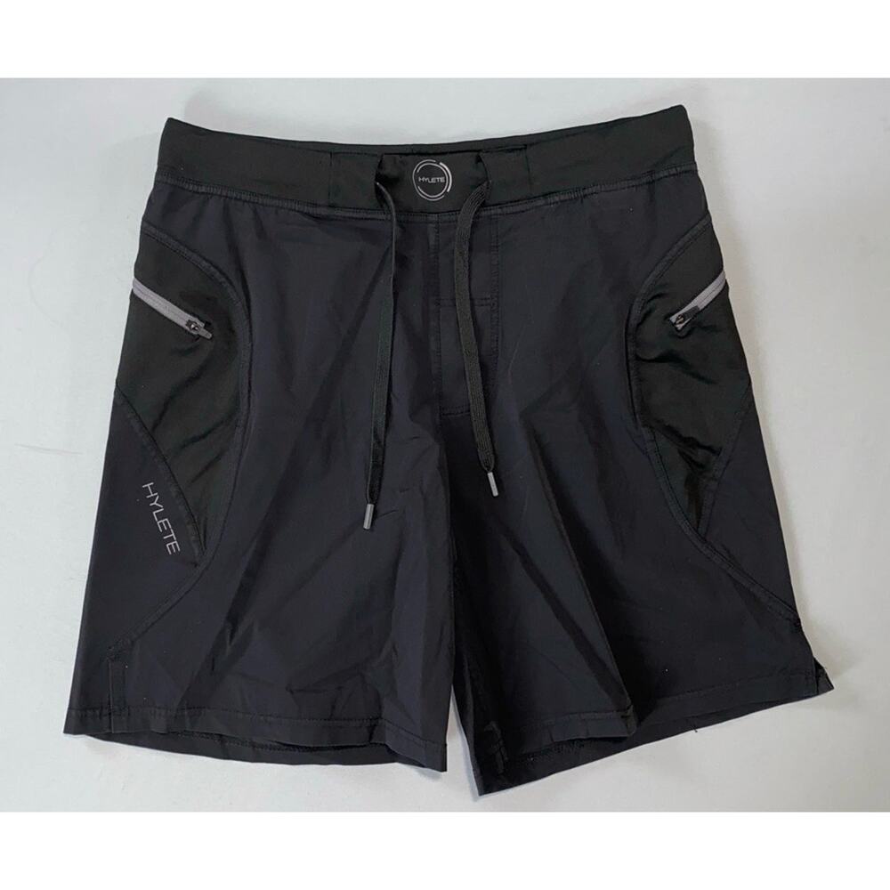 Hylete Pull On Stretch Athletic Shorts w/ Zip Pockets. Black, Men's Size M? EUC!